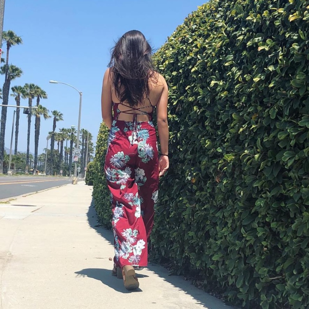 Chic Floral Wide Leg Jumpsuit